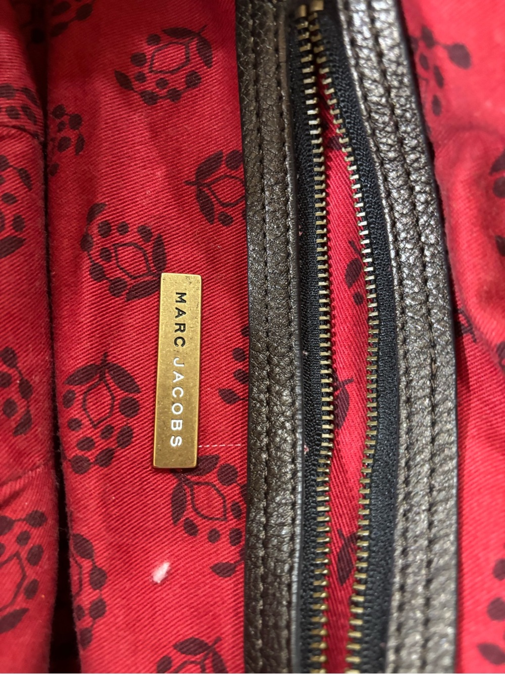Marc Jacob’s denim bag-Pattern Women’s Shoulder Bag with Red Straps - Picture 6 of 8